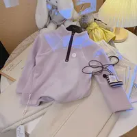 秋冬新品年上新奥粒绒中小童纯色拉链长袖加厚不掉毛类安全等级童