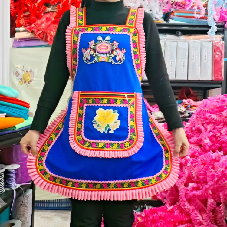 新款牛仔风防污围裙家用时尚可爱网红工作服