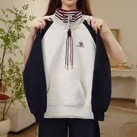 女童卫衣2025春秋季新款立领拼接韩系简约洋气宽松上衣Q63188