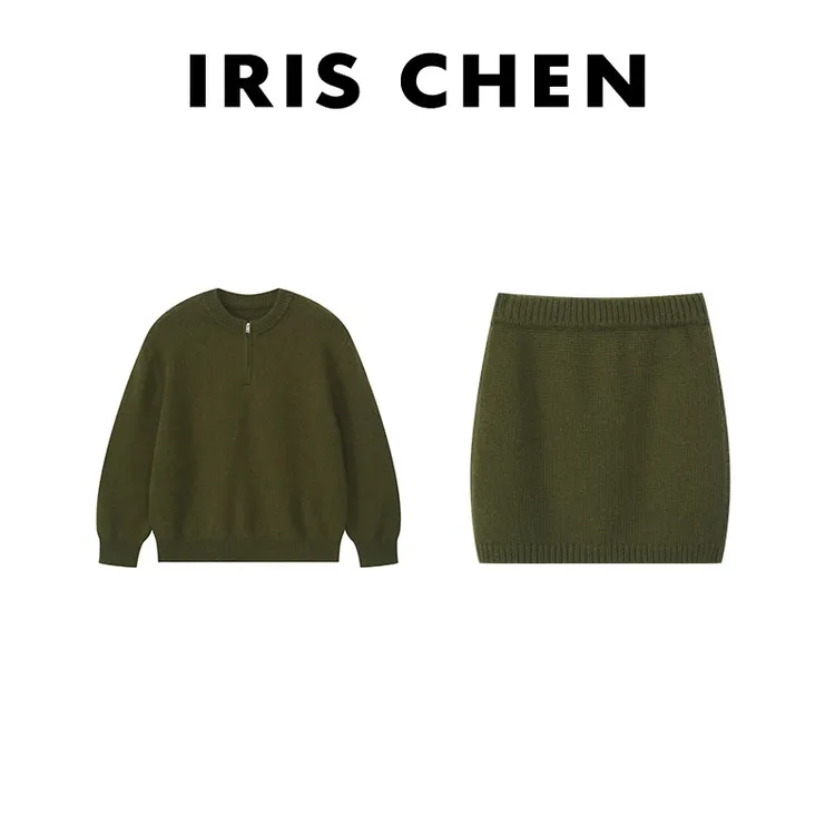 【现货】IRIS CHEN 布拉达 2025冬款“绵羊毛740g”时尚两件套装