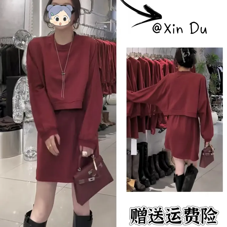 2025秋季新款时尚显瘦气质女士网红洋气连衣裙百搭款D23298