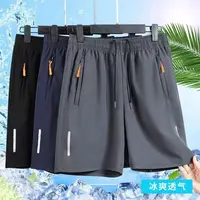 夏季薄款冰丝速短裤男士运动五分宽松透气沙滩裤百搭