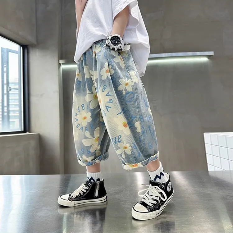 儿童装男童夏季牛仔短裤2025新款潮酷帅小男孩轻薄夏装休闲短裤潮