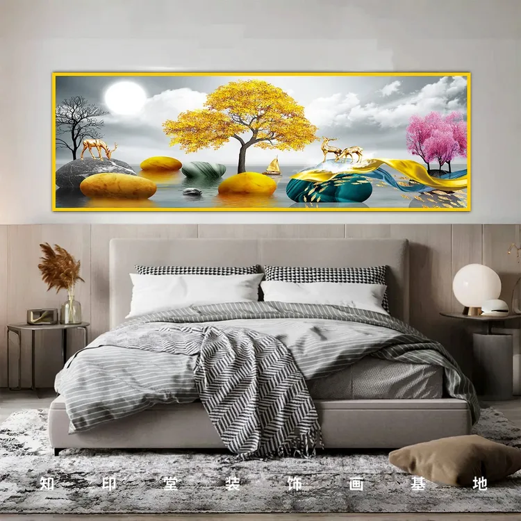 十全十美卧室床头装饰画墙贴自粘纸画酒店客厅房间沙发背景墙F845