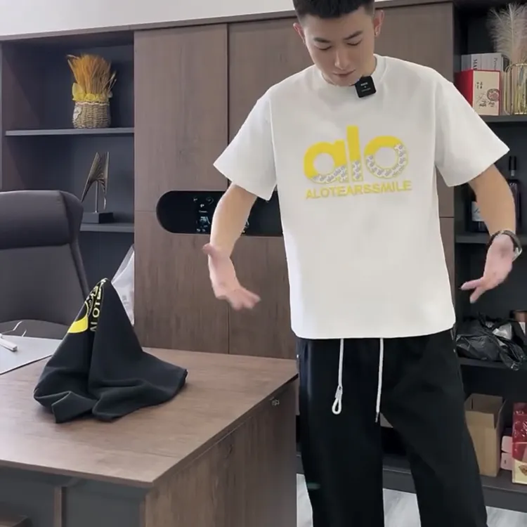 潮牌印花秋冬新品重磅圆领正肩短袖T恤半袖潮流百搭休闲韩版上衣