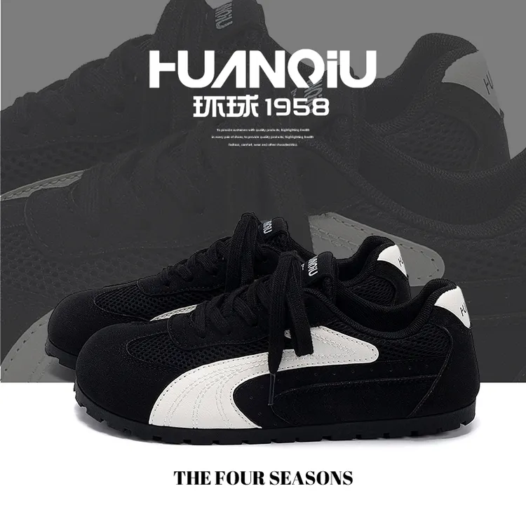 环球黑色德训鞋女款新款夏季百搭小众设计感透气穿搭休闲赛车鞋潮