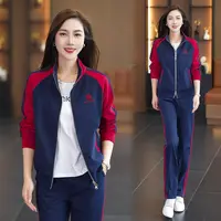 2025春季新款女休闲运动套装时尚减龄宽松洋气拼接春秋两件套