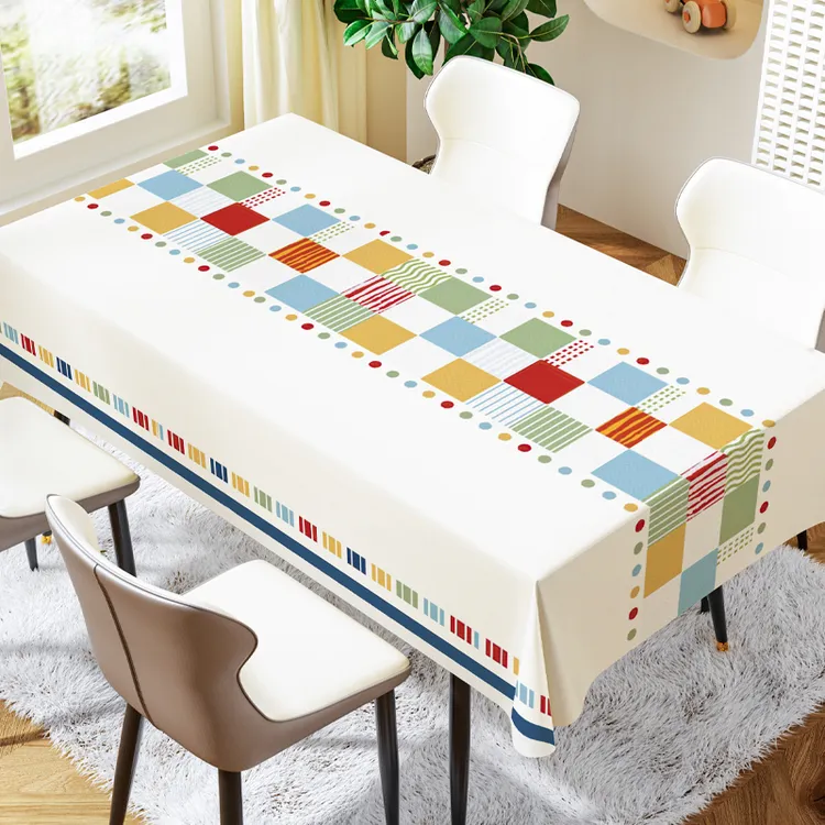 多彩生活餐桌布茶几布桌台布防水防油防烫无味免洗法式轻奢高级感