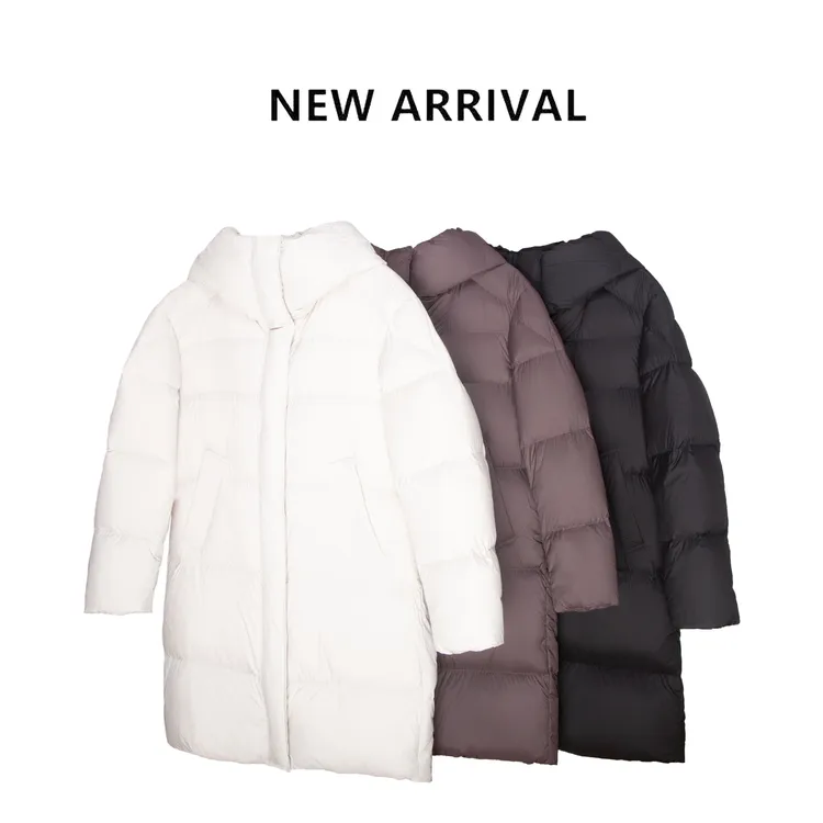 冬季加厚防风保暖小龟背设计时尚简约百搭韩版90白鸭绒羽绒服