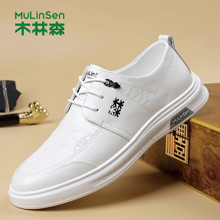 木林森男鞋秋季透气商务休闲鞋时尚套脚运动鞋百搭软底潮鞋子7759
