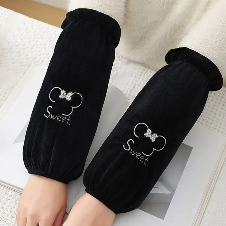 秋冬新款羽绒服套袖女长款办公上班工作袖头成人耐脏干活防污袖套