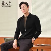 Youngor/雅戈尔【星线好物】可机洗翻领商务休闲保暖羊毛衫619961