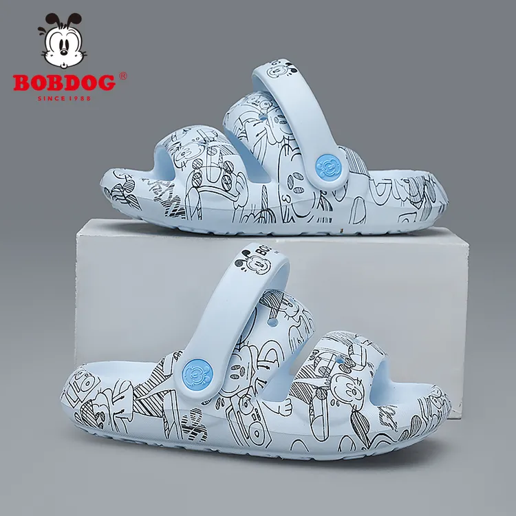 巴布豆新款夏季男童居家鞋防滑户外鞋防臭拖鞋EVA女童凉鞋洗澡鞋