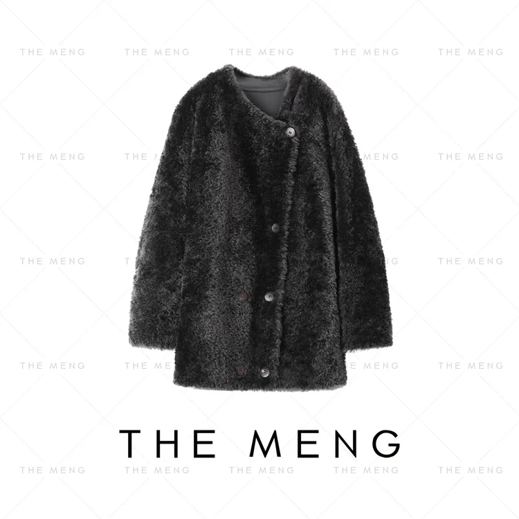 THE MENG【情话】Lacon拉贡羊皮革皮毛一体皮草#M253M1139