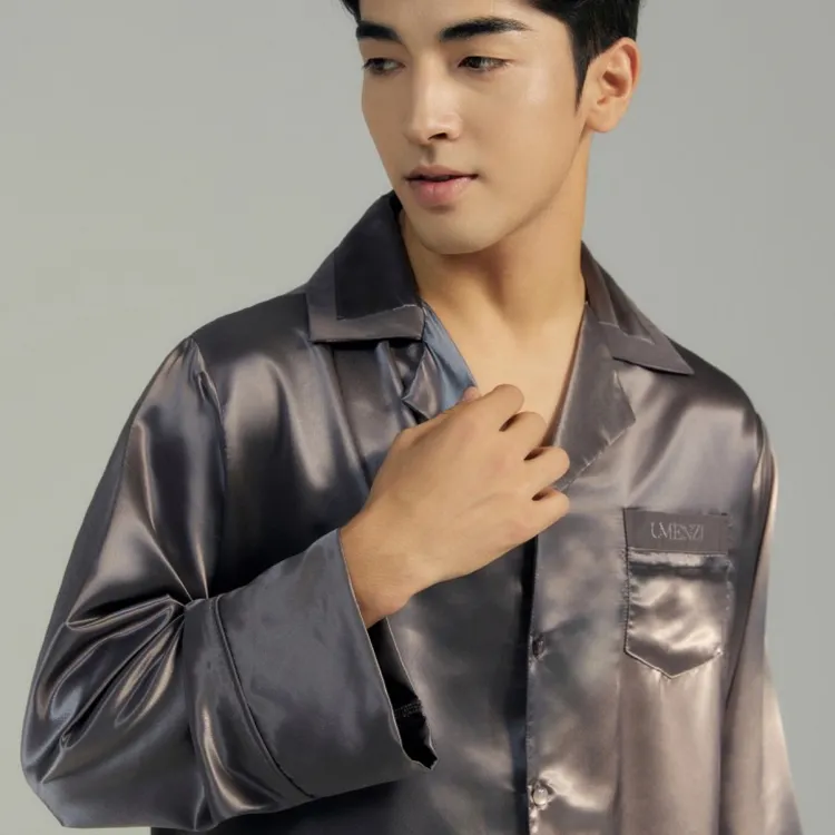 予眠纪UMENZI原创乌木灰定制刺绣男朋友爸爸情侣款家居服礼盒装