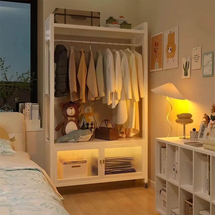 卧室挂衣架落地式出租屋移动收纳架家用房间晾衣架室内简易衣帽架