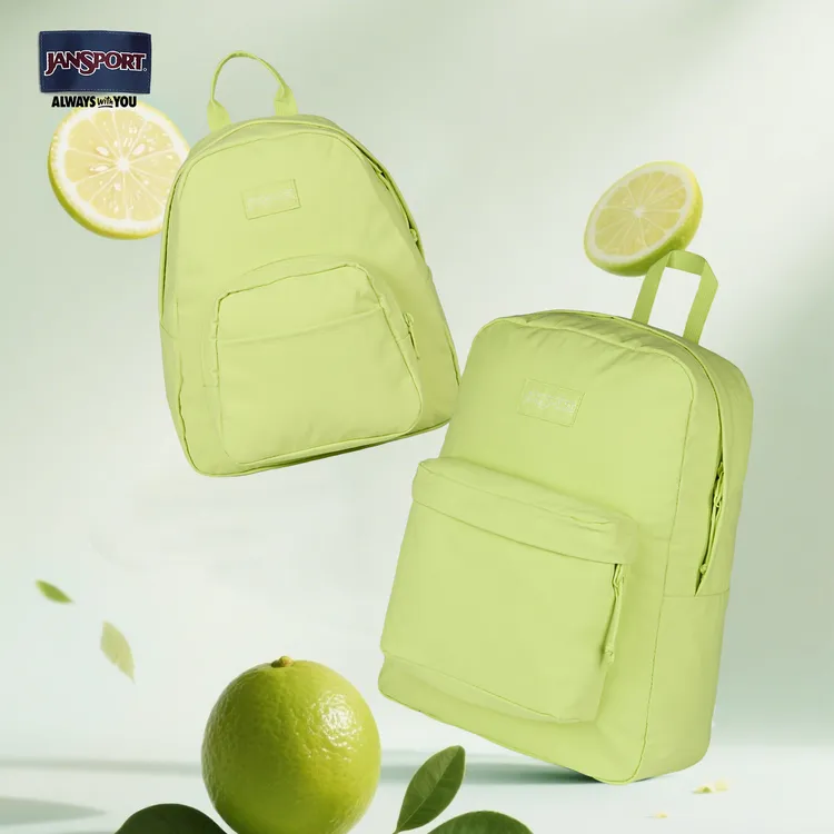 JanSport双肩包25年新款苹果绿学生书包时尚通勤电脑包轻便旅行包