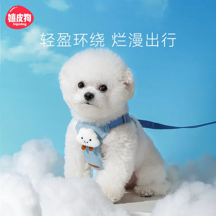 [达人]狗狗牵引绳小型犬胸背带遛狗绳背心式泰迪狗绳遛狗绳子0718