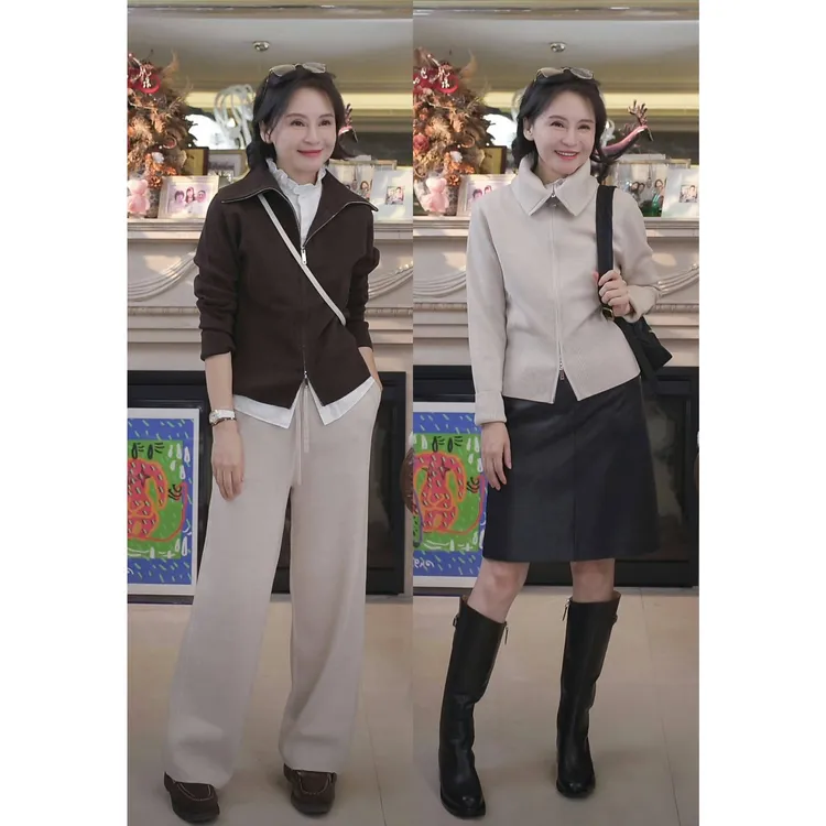 我是摩羯 富贵闲人 100S绵羊毛16针编织腰部抽绳秋冬外套裤子