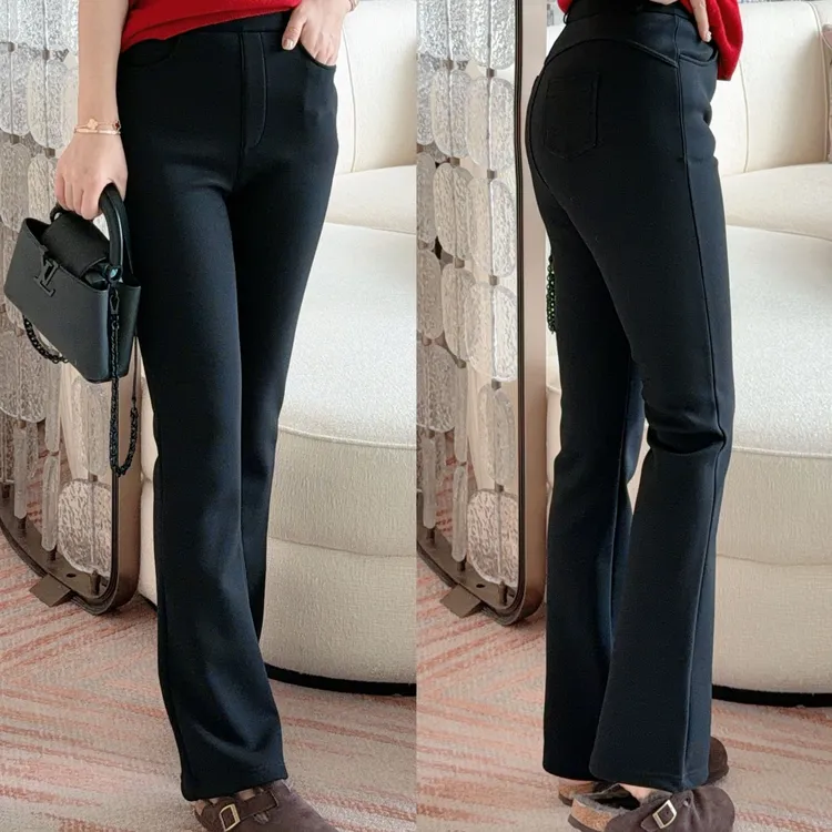 JDND轩羽【蜜桃臀】蓝莓花青素微喇保暖休闲裤XY25611