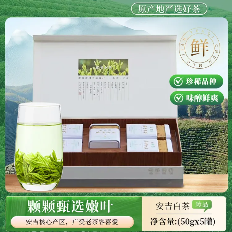 A3安吉白茶高山生态兰花香白茶送礼精品礼盒装口感甘醇清晰