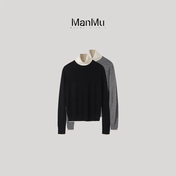 满目ManMu 【张琪专属】高级定制秋冬时尚百搭绵羊毛混纺内搭350782