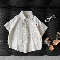 【小首尔】现货【小小绅士】夏季男女童韩版宽松百搭条纹衬衫SJ3051