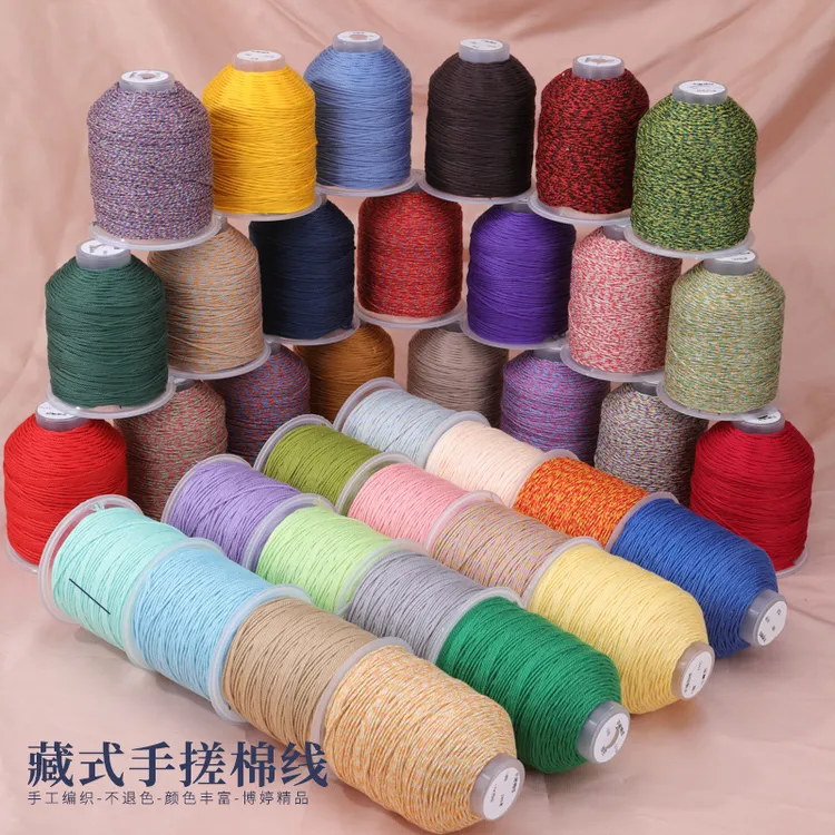 藏式手搓棉线大圈   手搓棉线编织绳藏式棉绳手工棉编绳项链