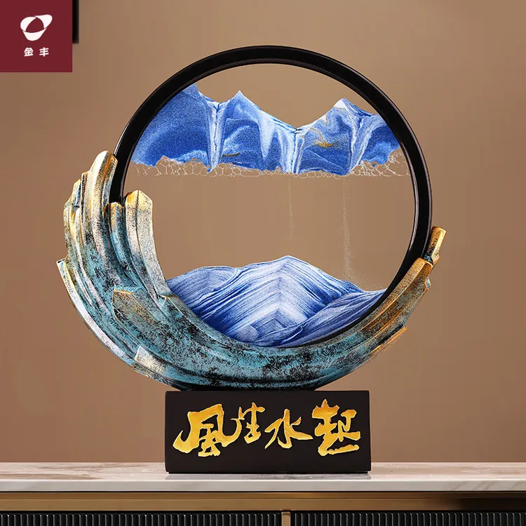 客厅摆件装饰品风生水起流沙画摆件客厅电视柜乔迁开业年会礼品