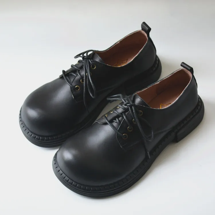 翘头真皮德比鞋宽松大头皮鞋男小众外贸英伦风高额国潮增高休闲鞋