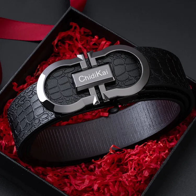 官方正品ChidiKai皮带男潮自动扣商务休闲百搭时尚真皮裤腰带耐用
