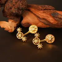 铜合金耳饰 【3259】LeLe 耳钉 cd 八芒星多种戴法时尚气质