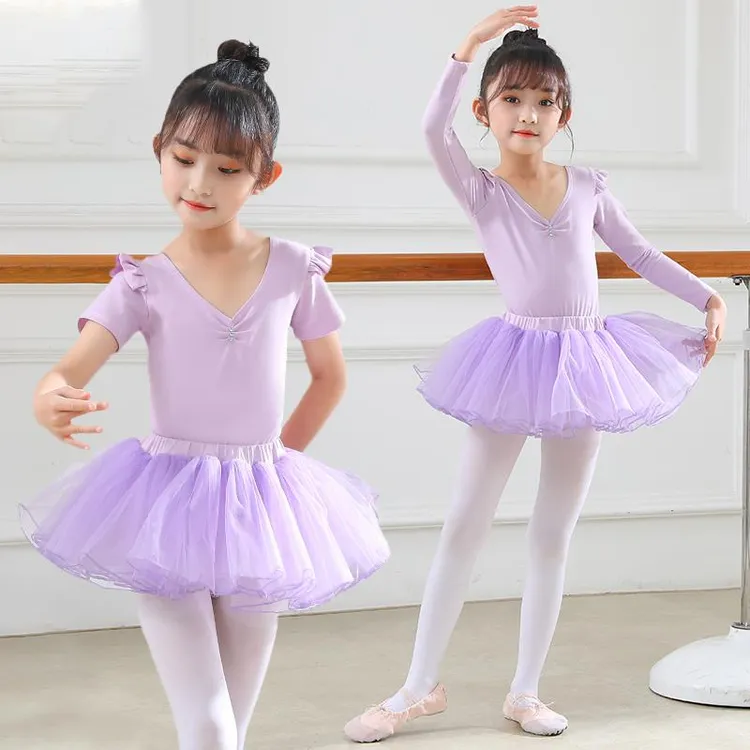 舞蹈服儿童女练功服女童短袖芭蕾舞裙跳舞幼儿中国舞形体服装