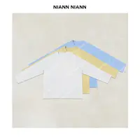 NiannNiann 新款女装定制绒感纯棉宽松插肩染色长袖大T 15780