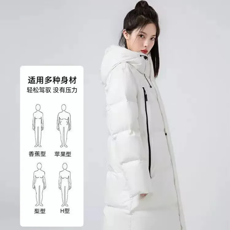 韩版中长款棉袄连帽时尚纯色百搭保暖冬季女款休闲宽松外套