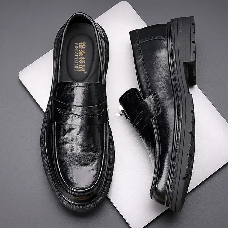 秋冬真皮头层牛皮男鞋休闲鞋懒人一脚蹬乐福鞋男皮鞋透气