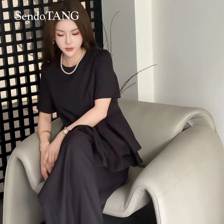上身显瘦【情绪回应】胖多女装春夏新款时尚百搭宽松上衣裤子套装