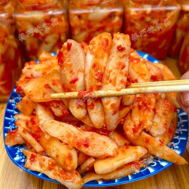 杨巧妹酸辣仔姜片江西剁椒酸姜片即食泡酸菜下饭菜380克罐装