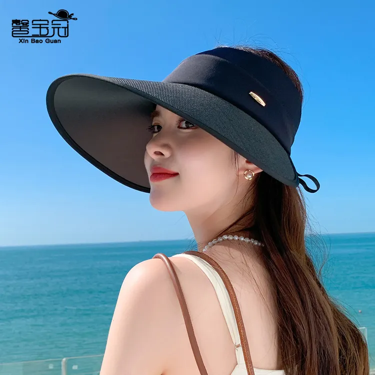 馨宝冠空顶帽夏季女空顶帽子太阳帽渔夫帽骑车遮脸夏天防晒帽春季