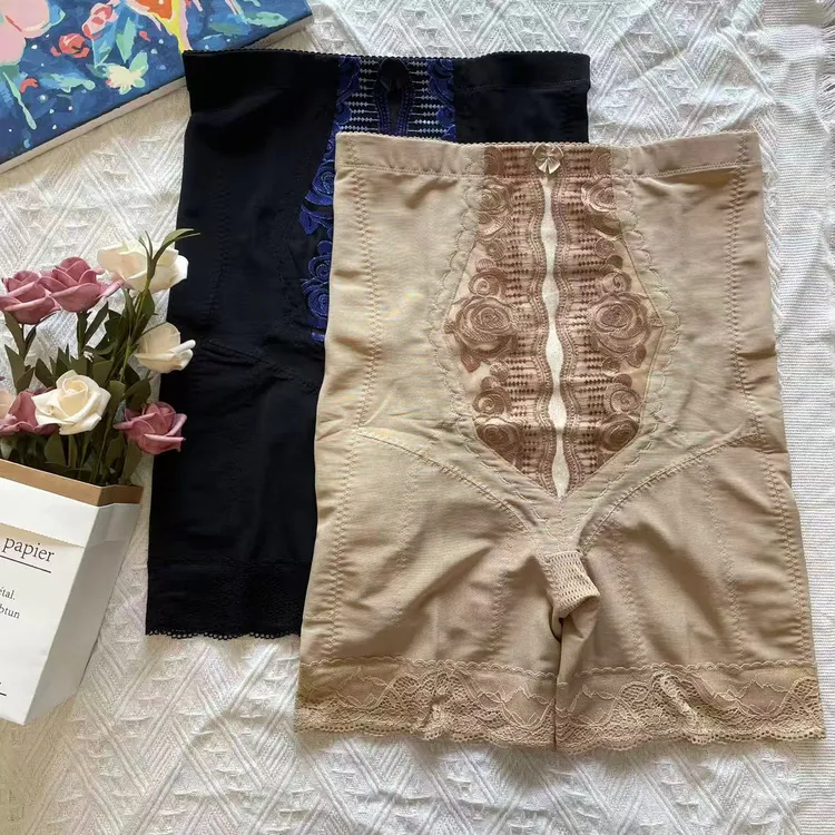 美体裤薄款束裤提花三分裤短裤夏季女收腹裤重压提臀收腹裤