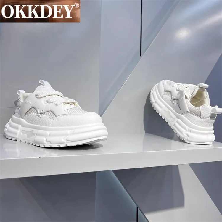 okkdey时尚男士休闲鞋秋季流行干净整洁厚底增高运动鞋百搭男鞋