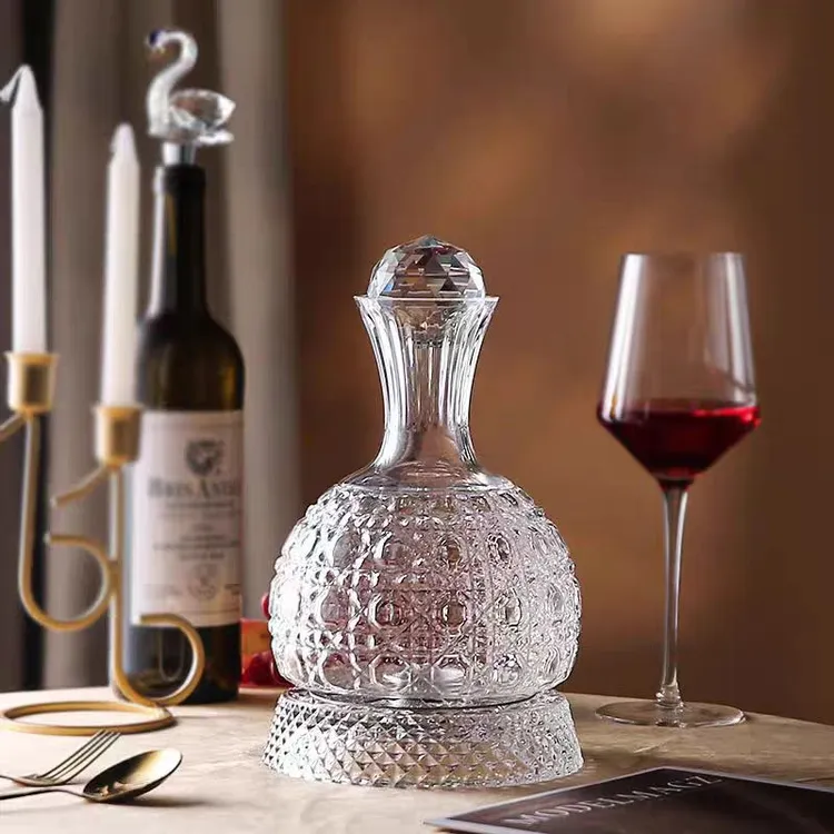 醒酒器复古风纯色不倒翁手工洋酒旋转玻璃北欧风