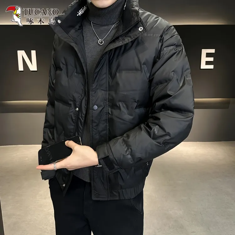 啄木鳥潮牌青年轻薄款抗寒羽绒服新款冬季立领保暖男士防寒服外套