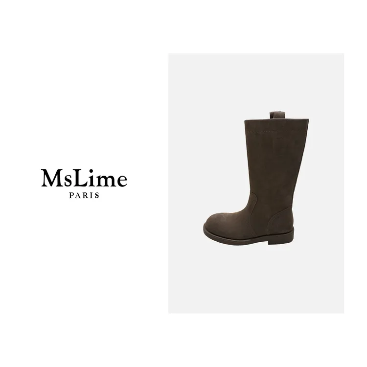 王嬛嬛MsLime25年新款 高丝光反牛绒长筒靴 HD2C0622