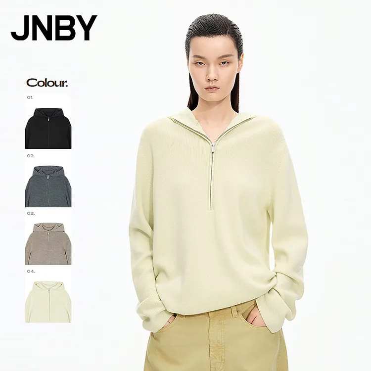 【商场同款】JNBY/江南布衣25秋毛针织衫套头连帽5X9310220