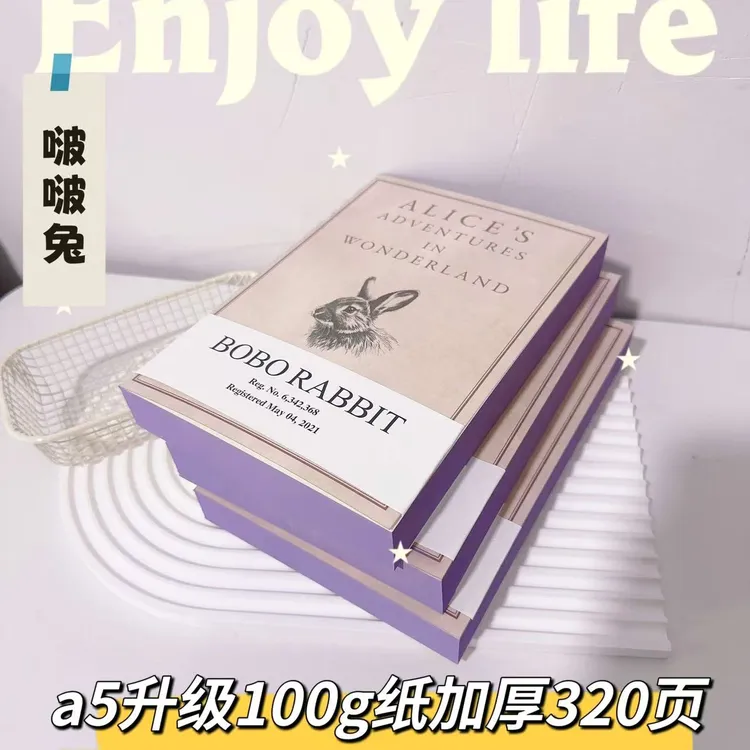 a5复古风超厚横线记事本笔记本本子彩色刷边空白本素描画画【Z09】