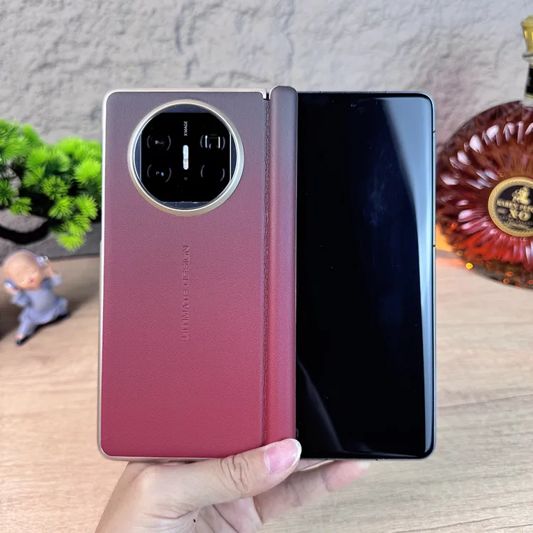 适用华为matex5手机壳新款磁吸渐变皮革无线充x6中轴保护外壳