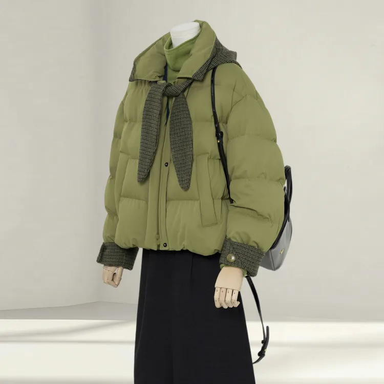 韩系巨好看连帽棉服女2025冬新款宽松加厚保暖时尚设计感短款外套