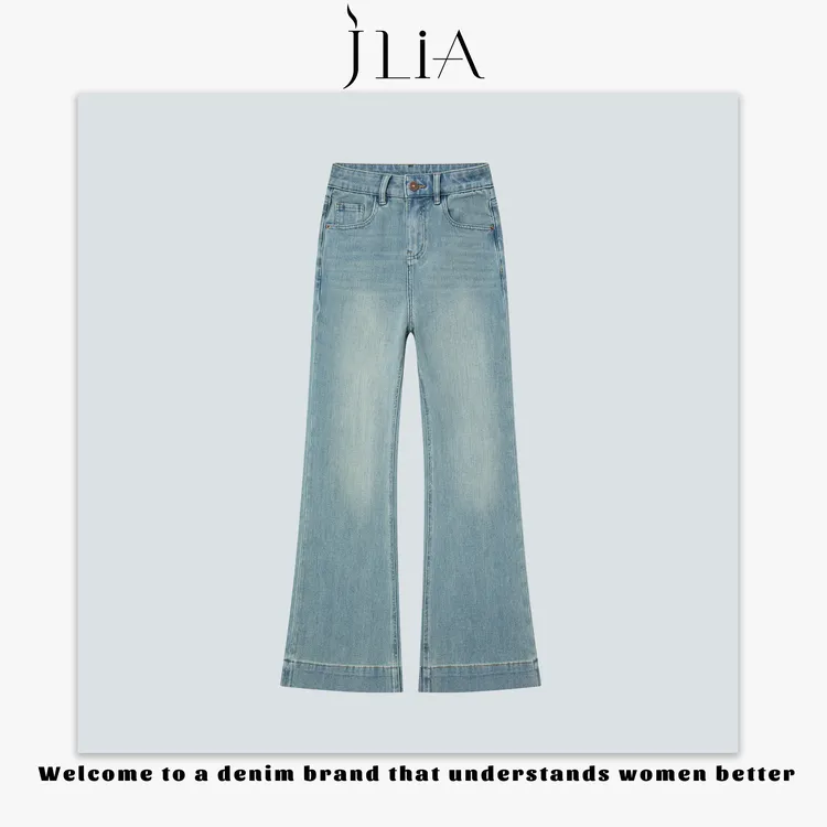 JLIA-8027春夏新品“多色可选”宽松直筒喇叭四面弹牛仔裤