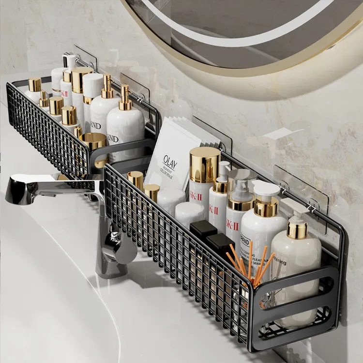 过早卫生间置物架厕所洗手间架子壁挂式收纳架免打孔挂墙上浴室收